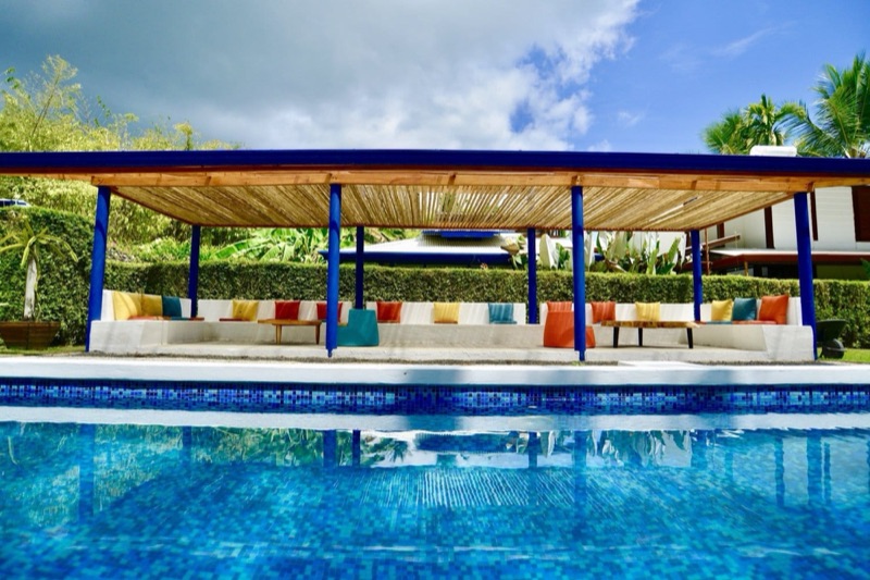The pool and open-sided pavilion at Blue Osa